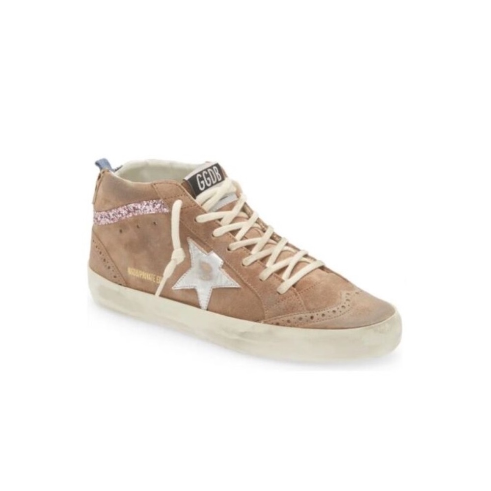 Golden Goose Mid Star Classic Sneaker Beige/Leo/Silver 4450 - Retail $685